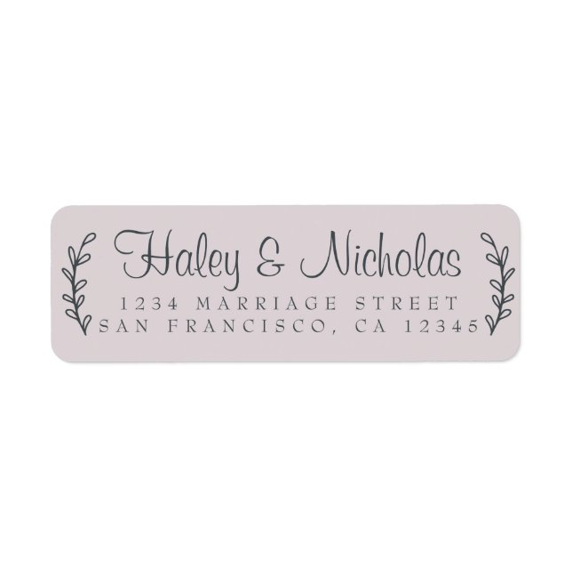Chic Script Rustic Foliage Mariage Adresse de reto (Devant)