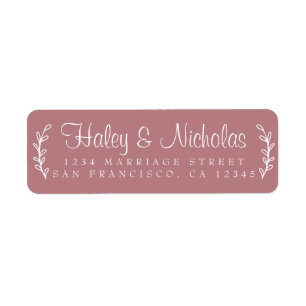 Chic Script Rustic Foliage Mariage Adresse de reto