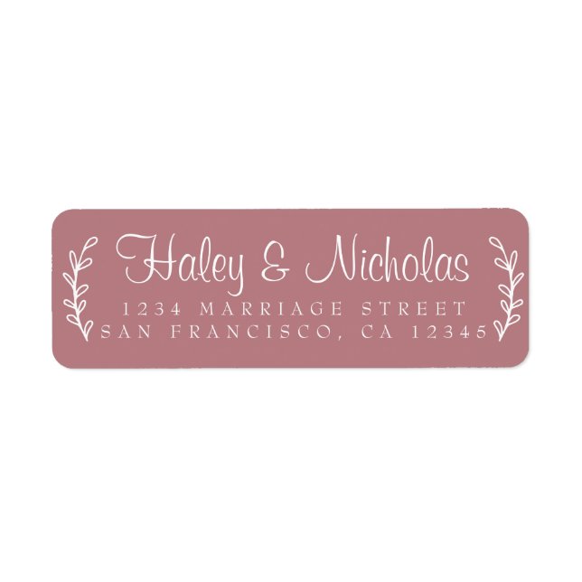 Chic Script Rustic Foliage Mariage Adresse de reto (Devant)