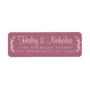 Chic Script Rustic Foliage Mariage Adresse de reto