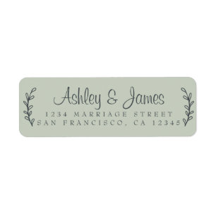 Chic Script Rustic Foliage Mariage Adresse de reto
