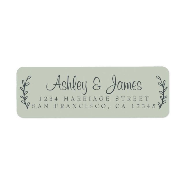 Chic Script Rustic Foliage Mariage Adresse de reto (Devant)