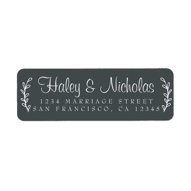 Chic Script Rustic Foliage Mariage Adresse de reto (Devant)