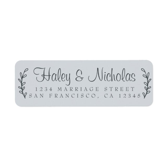 Chic Script Rustic Foliage Mariage Adresse de reto (Devant)