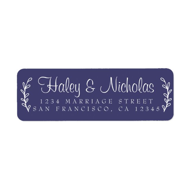 Chic Script Rustic Foliage Mariage Adresse de reto (Devant)