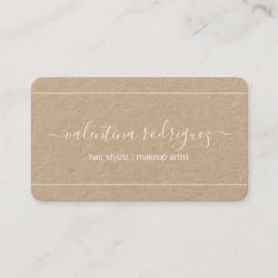 Chic Script Signature Blush Pink & Kraft Elegant Business Card