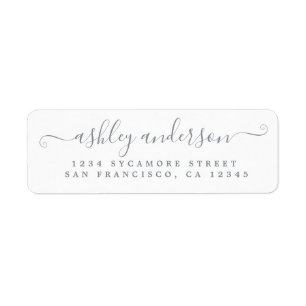 Chic Script Silver Ink Nom Adresse de retour