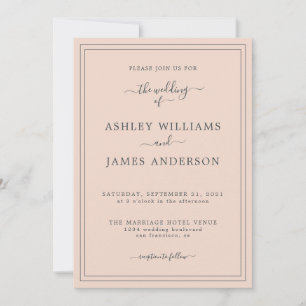 Chic Script Soft Pink Wedding invitation