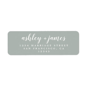 Chic Script Storm Grey Mariage Adresse de retour