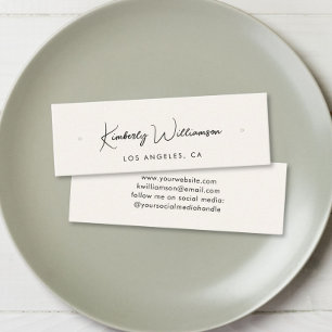 Chic Script Stud Hoop Earring Cream Display Card