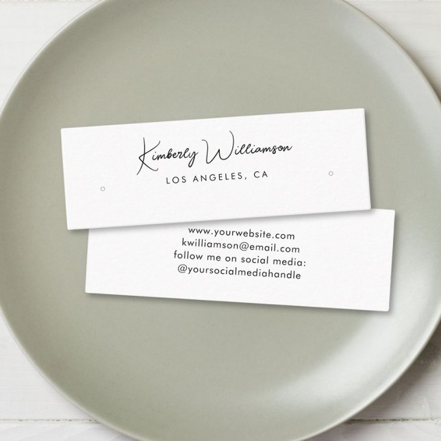 Chic Script Stud Hoop Earring Display Card (Empower your name in our signature script as your logo and brand identity)