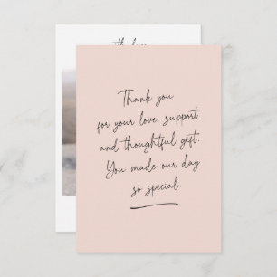 Chic Script Swash Thank You Message Photo Card