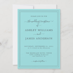 Chic Script Turquoise Blue Faire-part de mariage