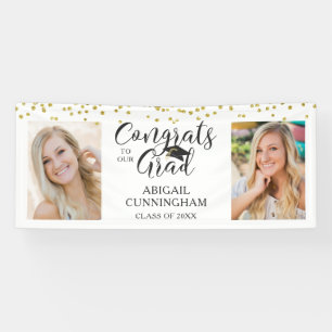 Chic Script Typography CONGRATS GRAD Photo Banner