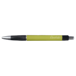 Chic Script Typography Personalized Chartreuse     Pen