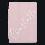 Chic Script Typography Personalized Pink   iPad Pro Cover<br><div class="desc">Chic Script Typography Personalized Pink iPad Cover</div>