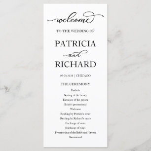 Chic Script Wedding Ceremony Program