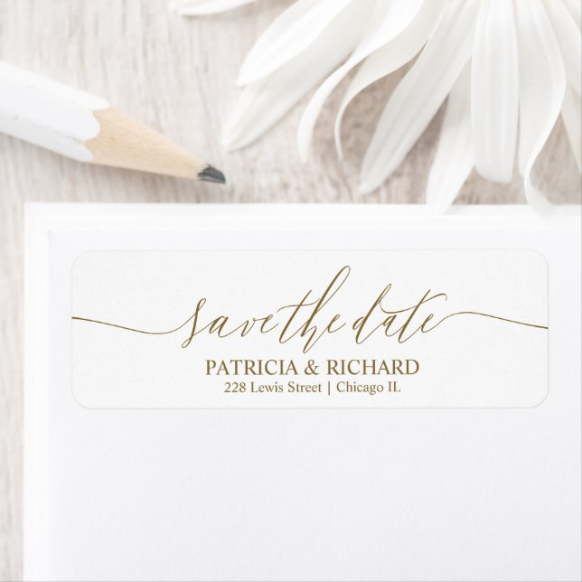 Chic Script Wedding Save The Date Return Address (Insitu)
