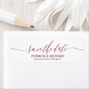 Chic Script Wedding Save The Date Return Address
