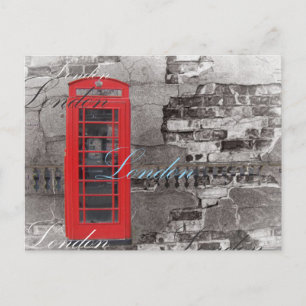 Chic scripts London Landmark Red Telephone Booth Postcard
