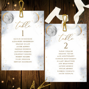 Chic Seating Plan Celestial Cards with Guest Names