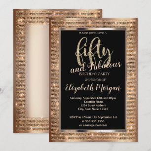Chic Sequins Frame 50th Birthday Invitation