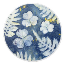 Chic Shamrock And Ferns Cyanotype Decorative