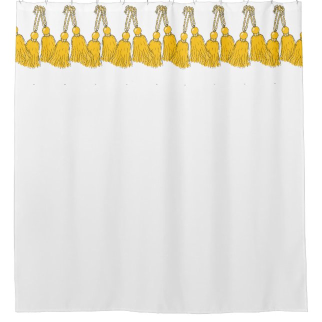 CHIC SHOWER CURTAIN_86 MERIGOLD TASSELS (Front)