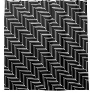 CHIC SHOWER CURTAIN_MODERN GREY/WHITE/BLACK ZIGZAG