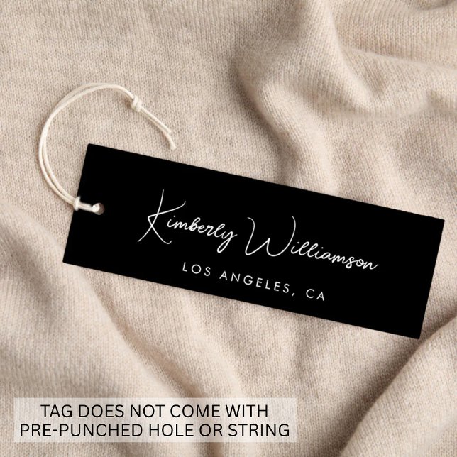 Chic Signature Script Black Hang Tag (Empower your name in our signature script as your logo and brand identity)
