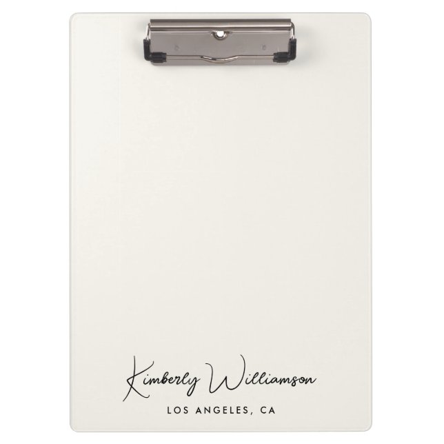 Chic Signature Script Cream Clipboard (Front)