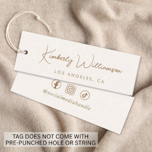 Chic Signature Script Cream Gold Hang Tag