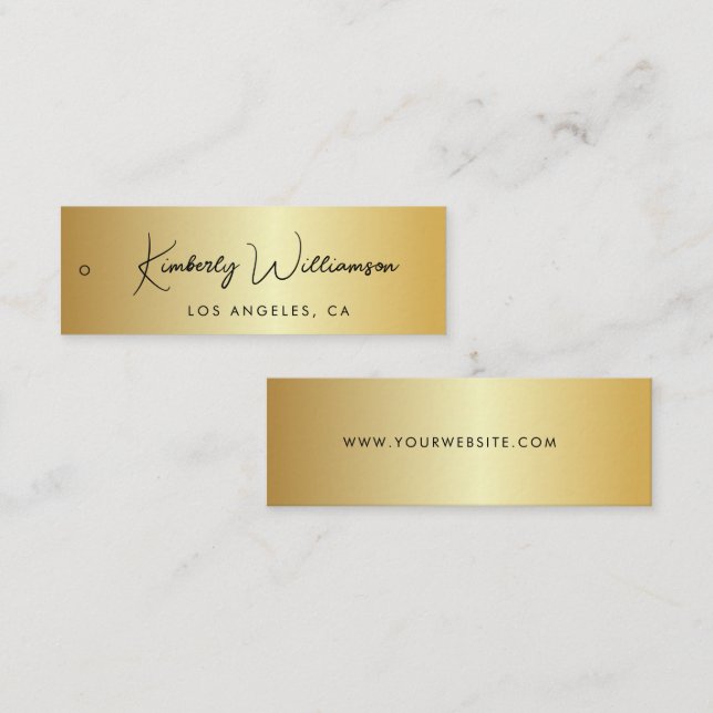 Chic Signature Script Gold Hang Tag (Front/Back)