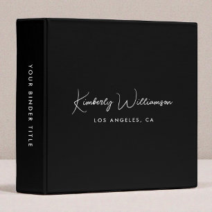 Chic Signature Script Monogram Black Binder