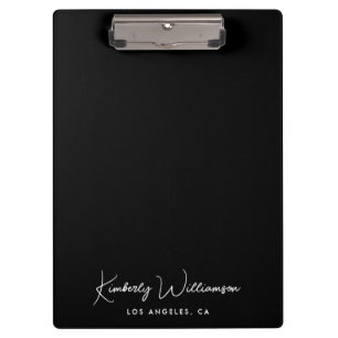 Chic Signature Script Monogram Black Clipboard