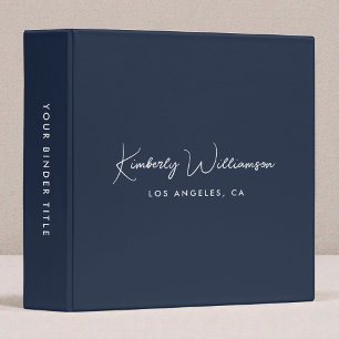 Chic Signature Script Monogram Blue Binder