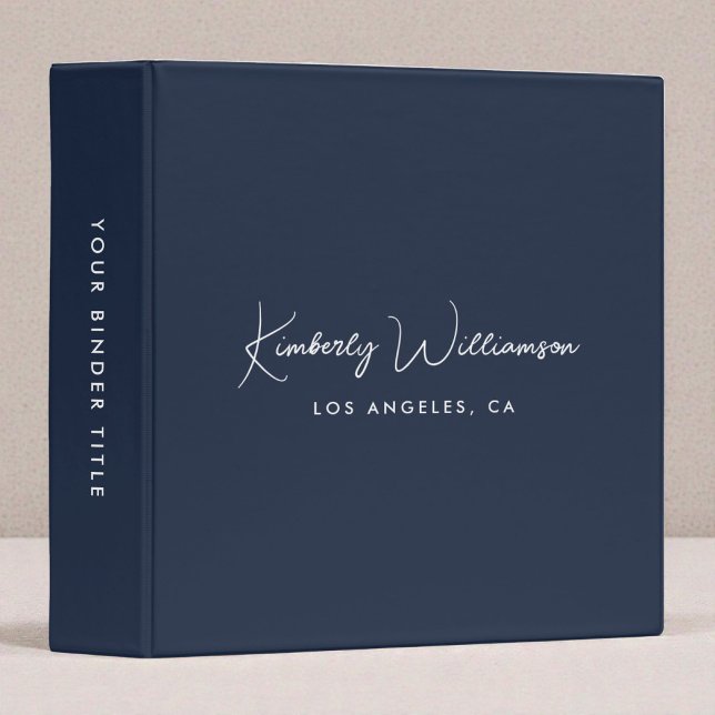 Chic Signature Script Monogram Blue Binder (Creator Uploaded)