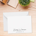 Chic Signature Script Monogram Card<br><div class="desc">Chic note card with a minimalist vibe for your personal or business use featuring your name or brand in a stylish signature script and your additional text below in simple modern lettering.</div>