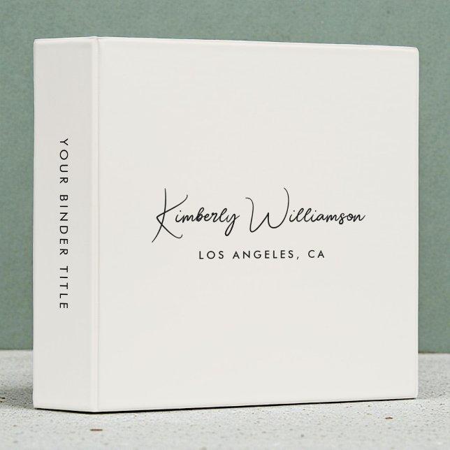 Chic Signature Script Monogram Cream Binder (Chic Signature Script Monogram Cream 3 Ring Binder)