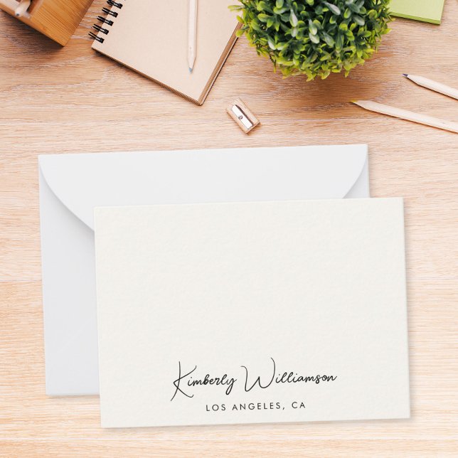 Chic Signature Script Monogram Cream Card (Empower your name in our signature script as your logo and brand identity)