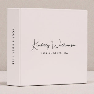 Chic Signature Script Monogram Pink Binder