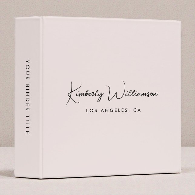 Chic Signature Script Monogram Pink Binder (Chic Signature Script Monogram Pink 3 Ring Binder)