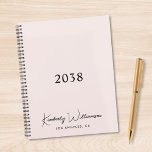 Chic Signature Script Monogram Pink Business Planner<br><div class="desc">Plan ahead in style with this minimalist light pink personalized planner, designed for professionals who appreciate clean design. Featuring a sleek, modern layout with your monogram name in an elegant signature script, this planner blends functionality with refined personal branding. The understated cover design makes it ideal for work, school, goal...</div>