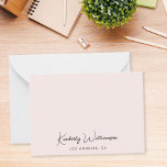 Chic Signature Script Monogram Pink Card<br><div class="desc">Chic light pink note card for your personal or business use featuring your name or brand showcased in a stylish signature script and your text below in simple modern lettering.</div>