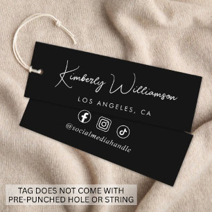 Chic Signature Script Personalized Black Hang Tag