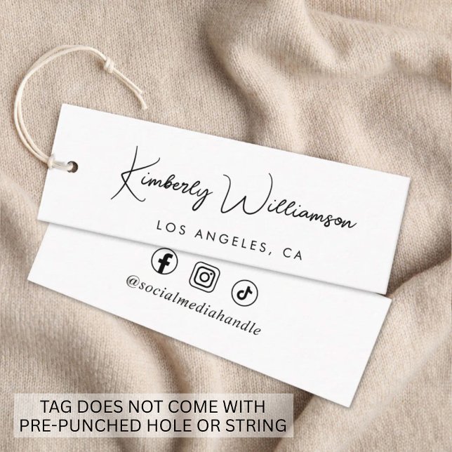 Chic Signature Script Personalized Hang Tag (Empower your name in our signature script as your logo and brand identity)