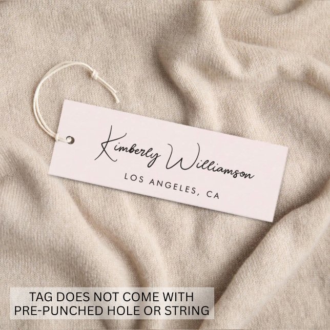 Chic Signature Script Pink Hang Tag (Empower your name in our signature script as your logo and brand identity)
