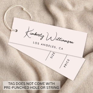Chic Signature Script Pink Price Hang Tag