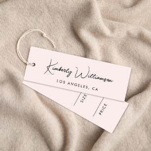 Chic Signature Script Pink Price Hang Tag