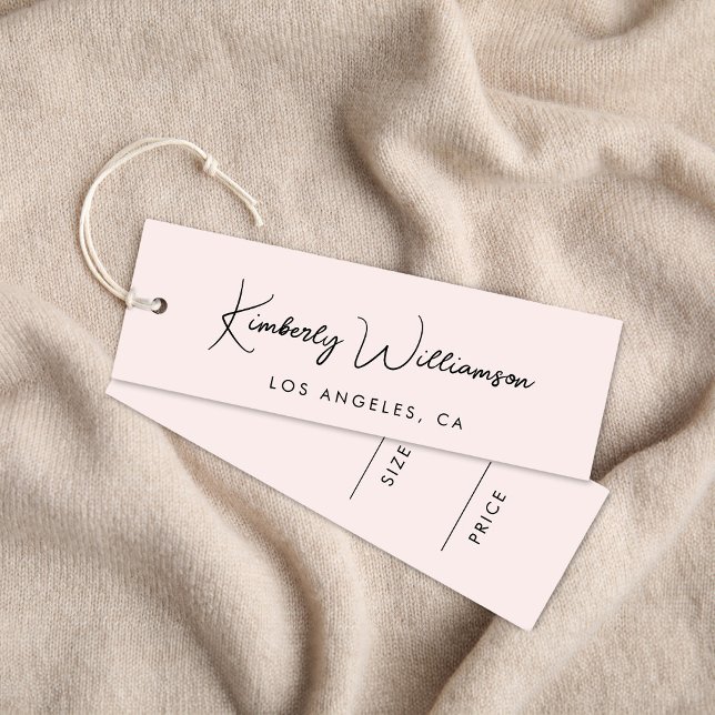 Chic Signature Script Pink Price Hang Tag (Empower your name in our signature script as your logo and brand identity)